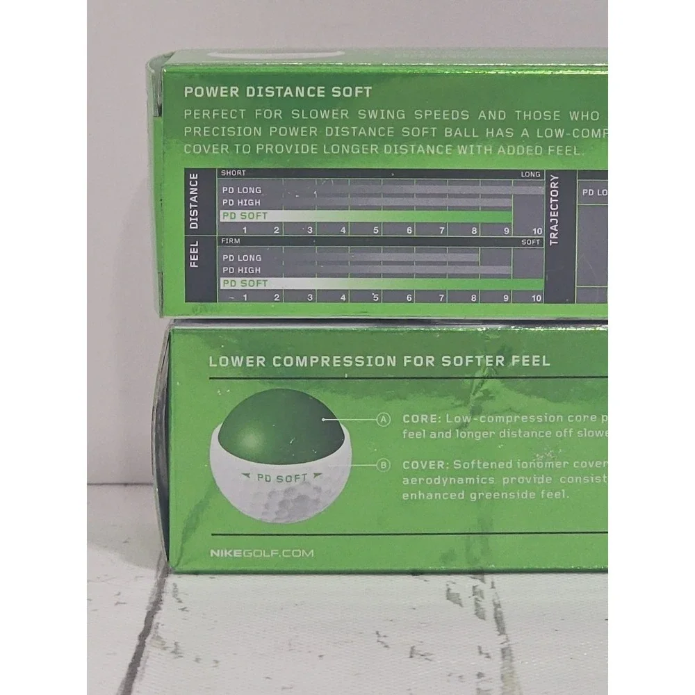 NEW in Box NIKE Precision Power Distance PD Soft Golf Balls 2 Sleeves, 6 Balls